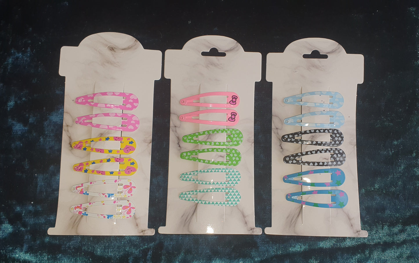 Patterned hair clip sets