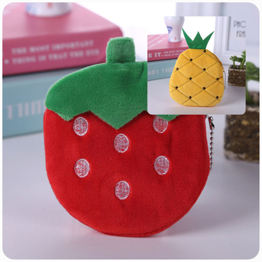 Fruit coin purses strawberry and pineapple