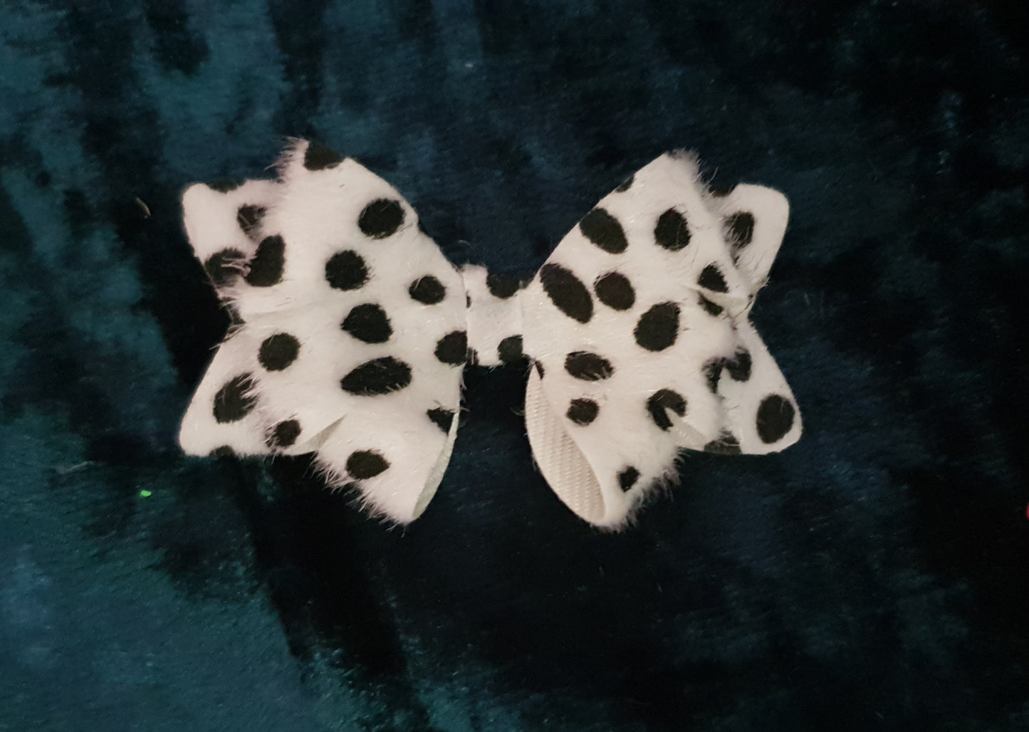 Faux Fur Animal Leopard Print Bows