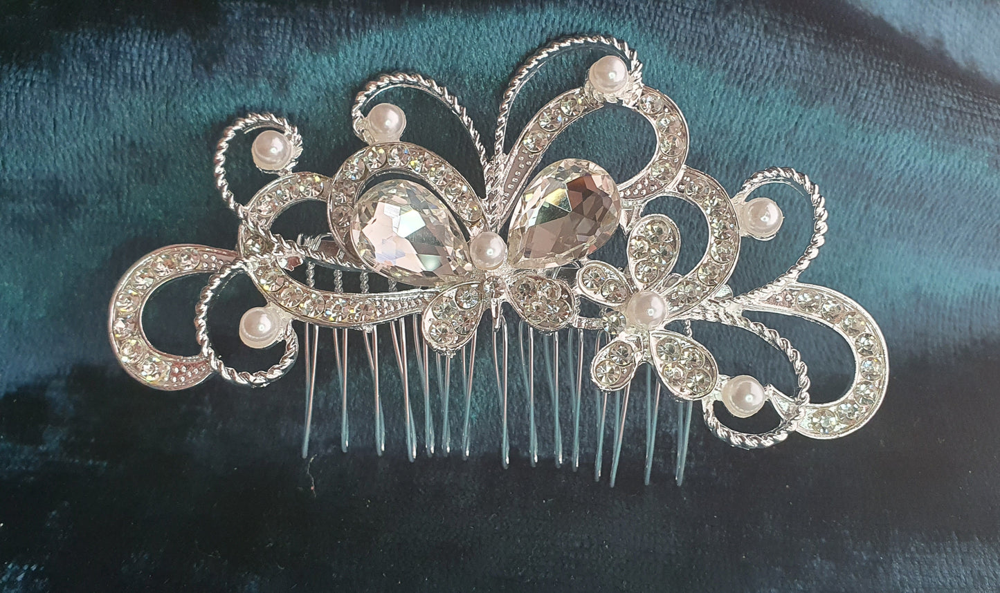 Crystal hair slides updo pieces for bridal, prom and other occasions