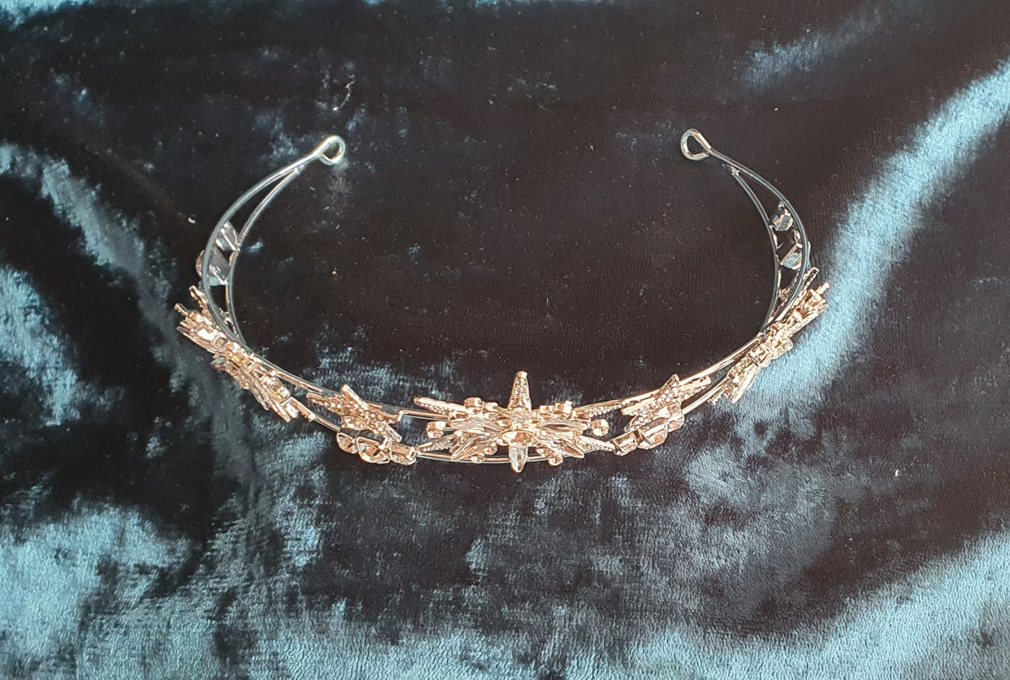 Starry celestial crystal tiara crown