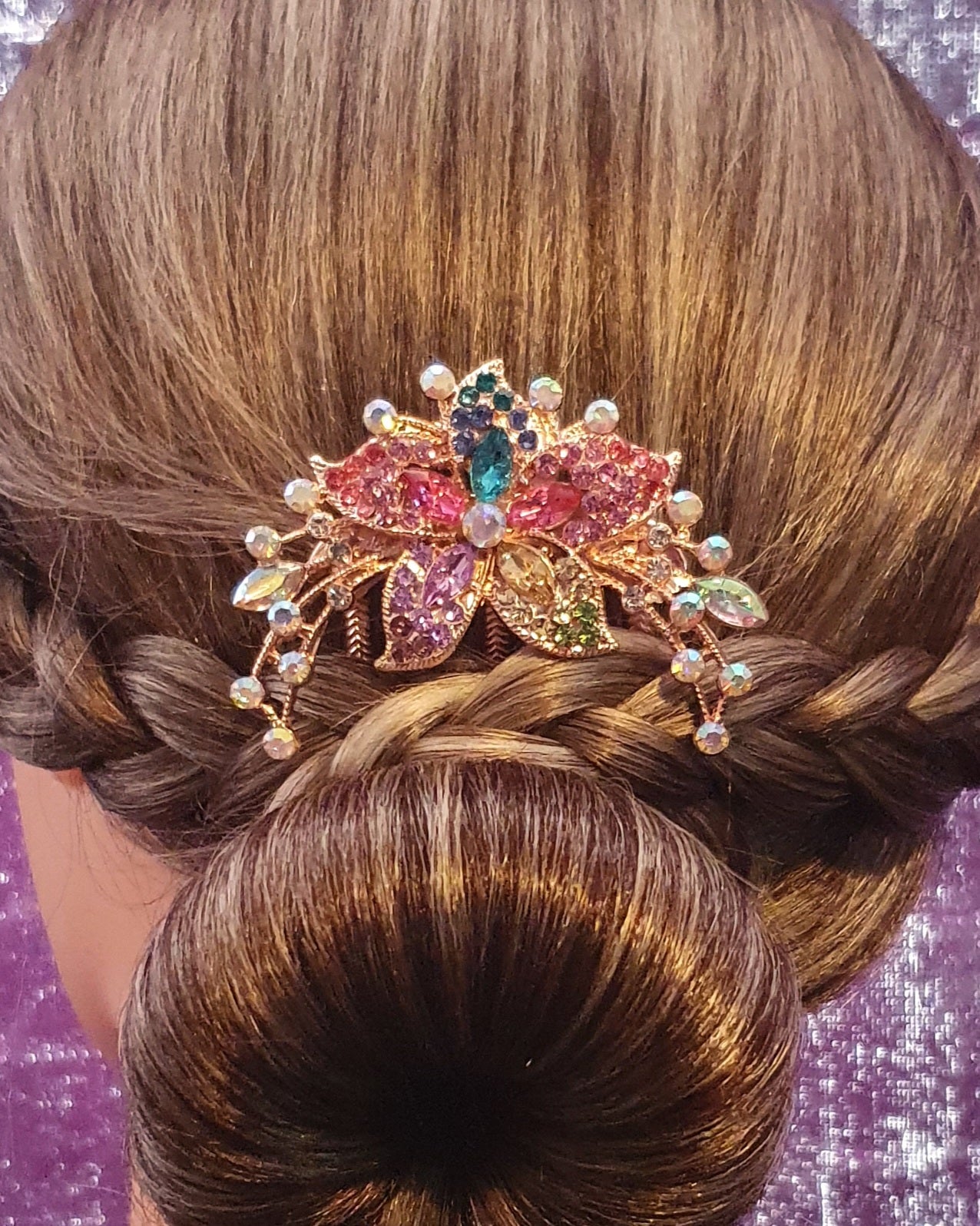 Australian crystal flower hair slides