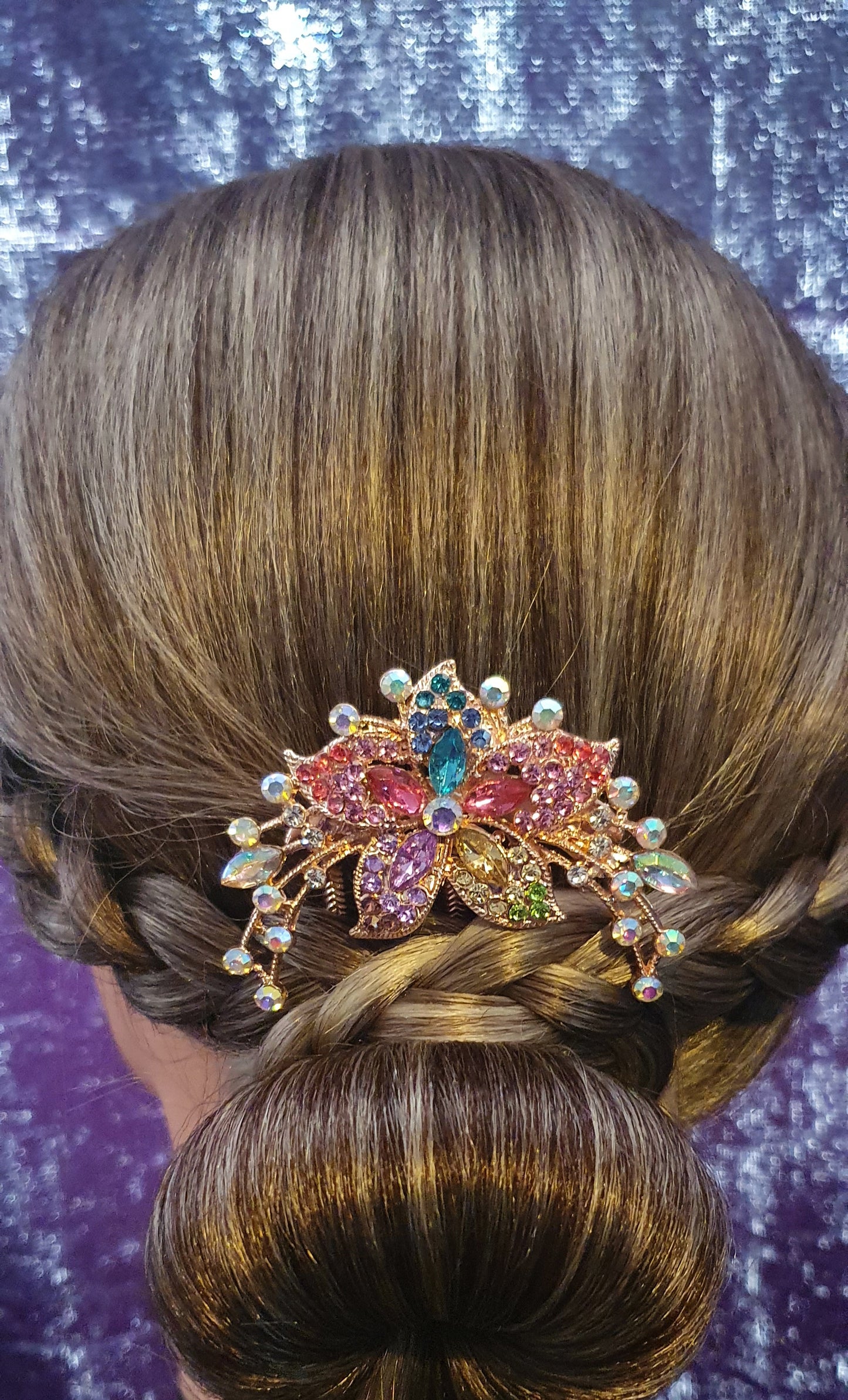 Australian crystal flower hair slides