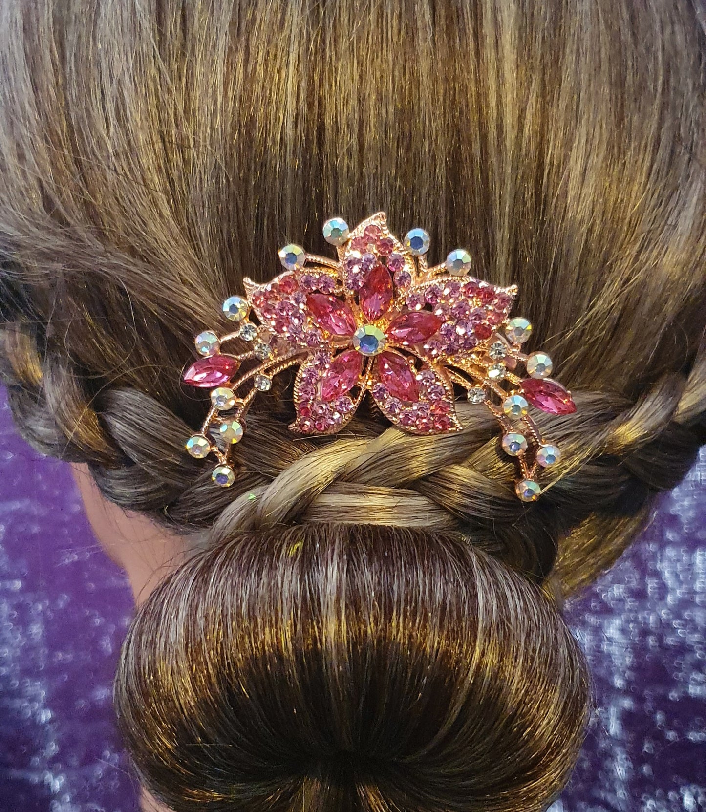 Australian crystal flower hair slides