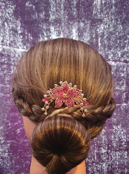 Australian crystal flower hair slides