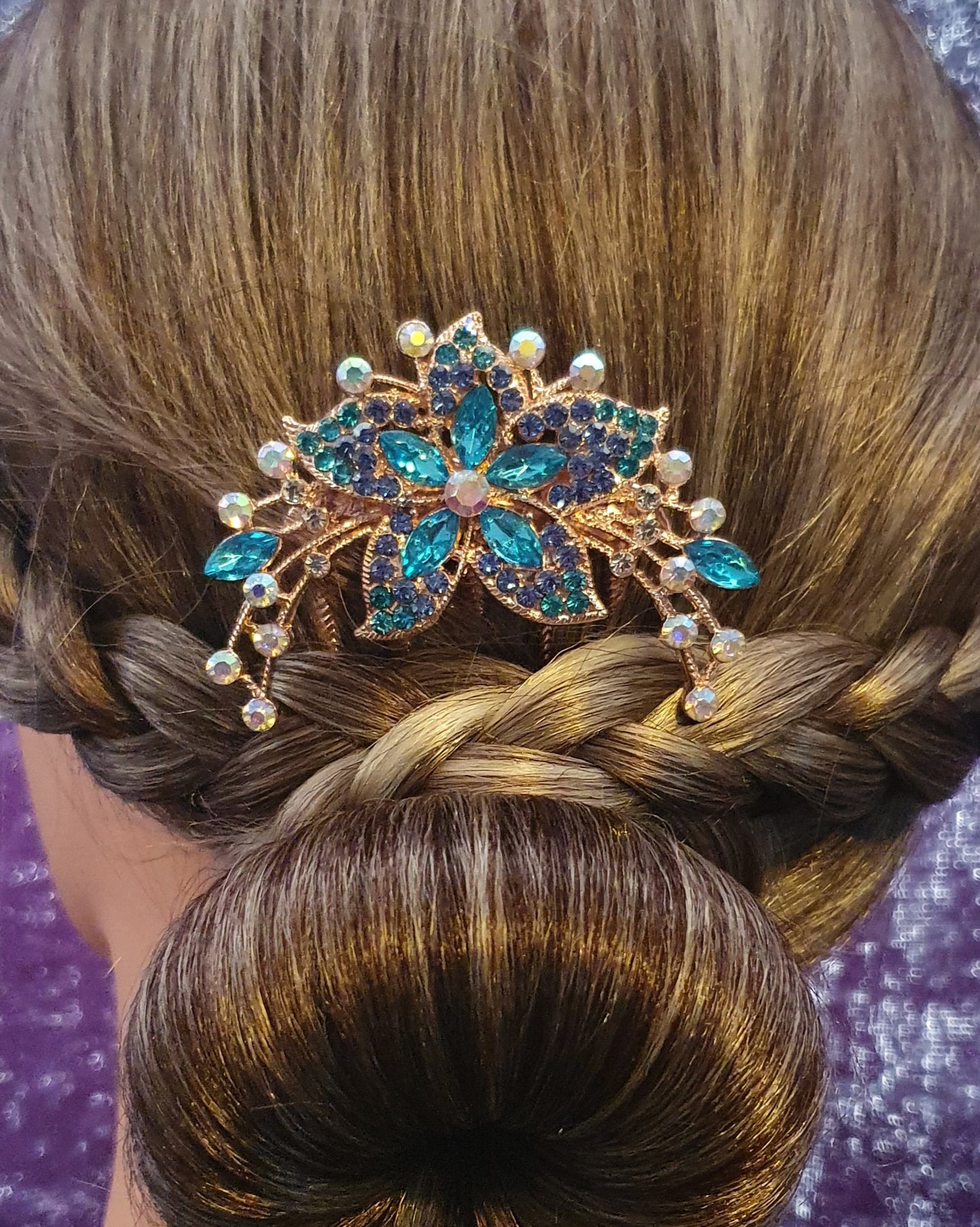 Australian crystal flower hair slides