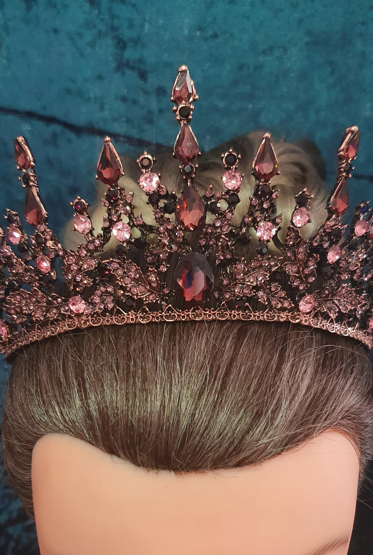 Regal Pink Crystal Tiara Crown