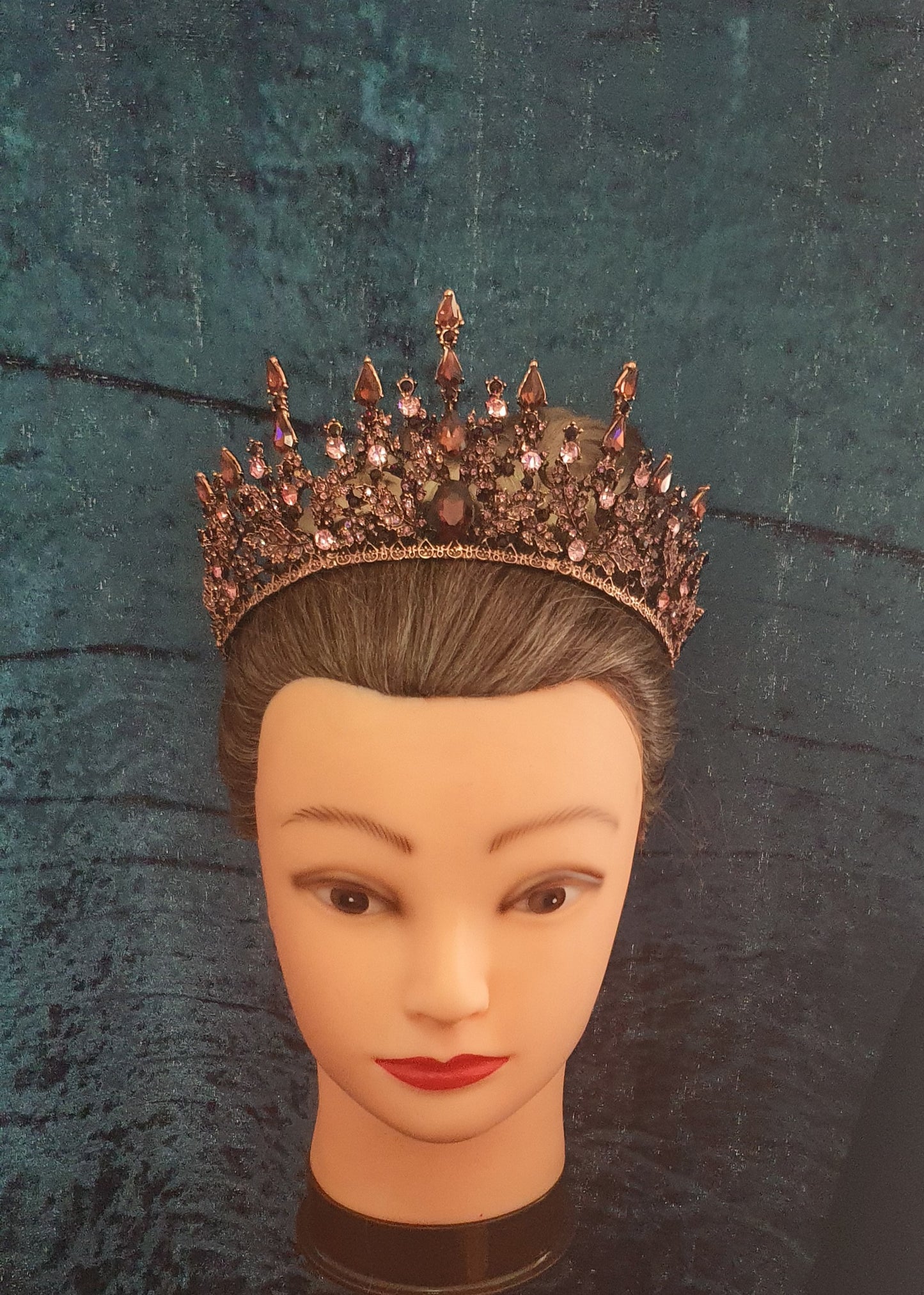 Regal Pink Crystal Tiara Crown