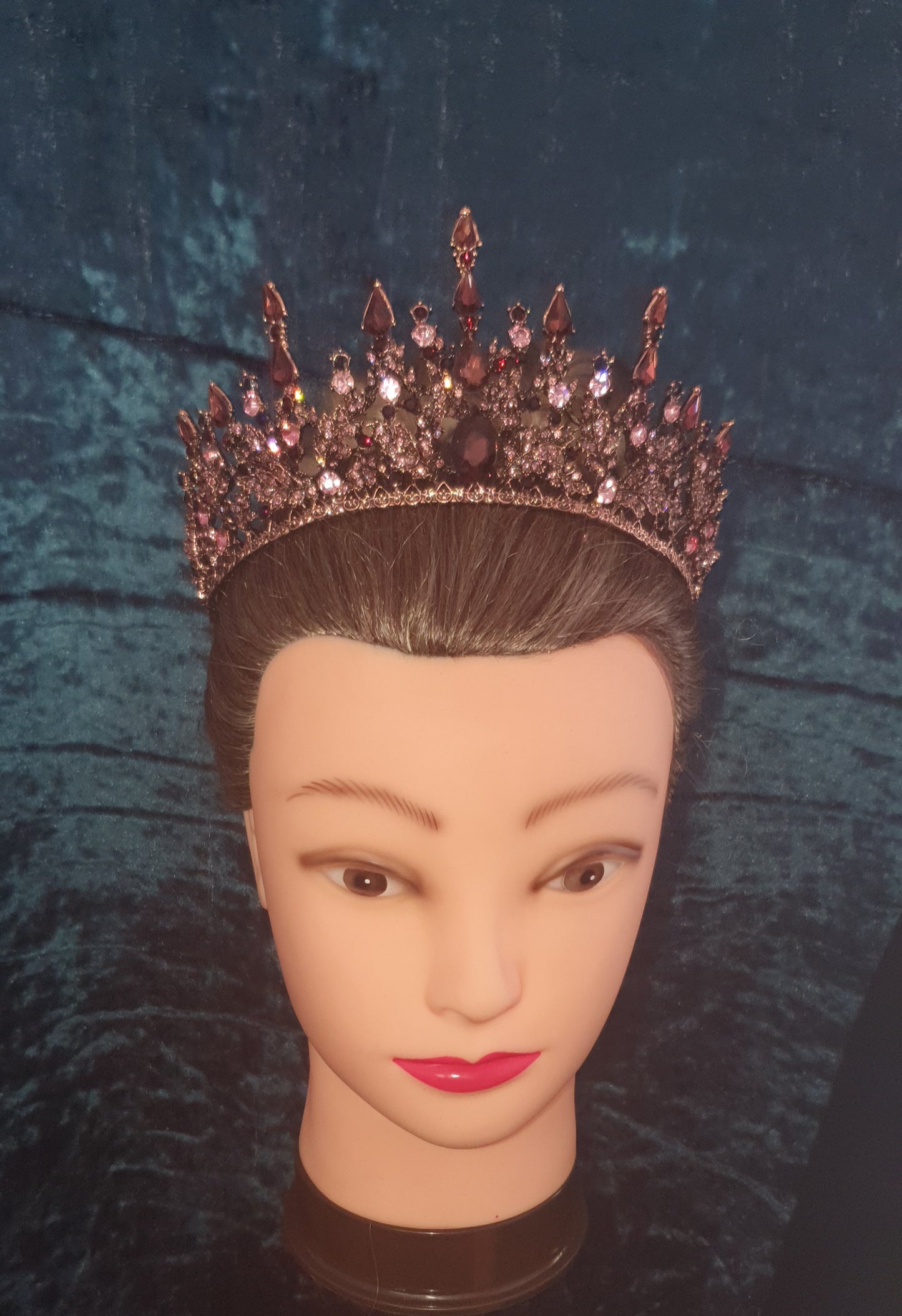 Regal Pink Crystal Tiara Crown