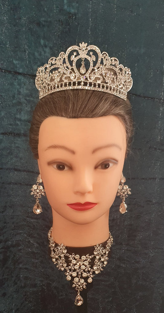 Crystal tiara and matching jewellery sets