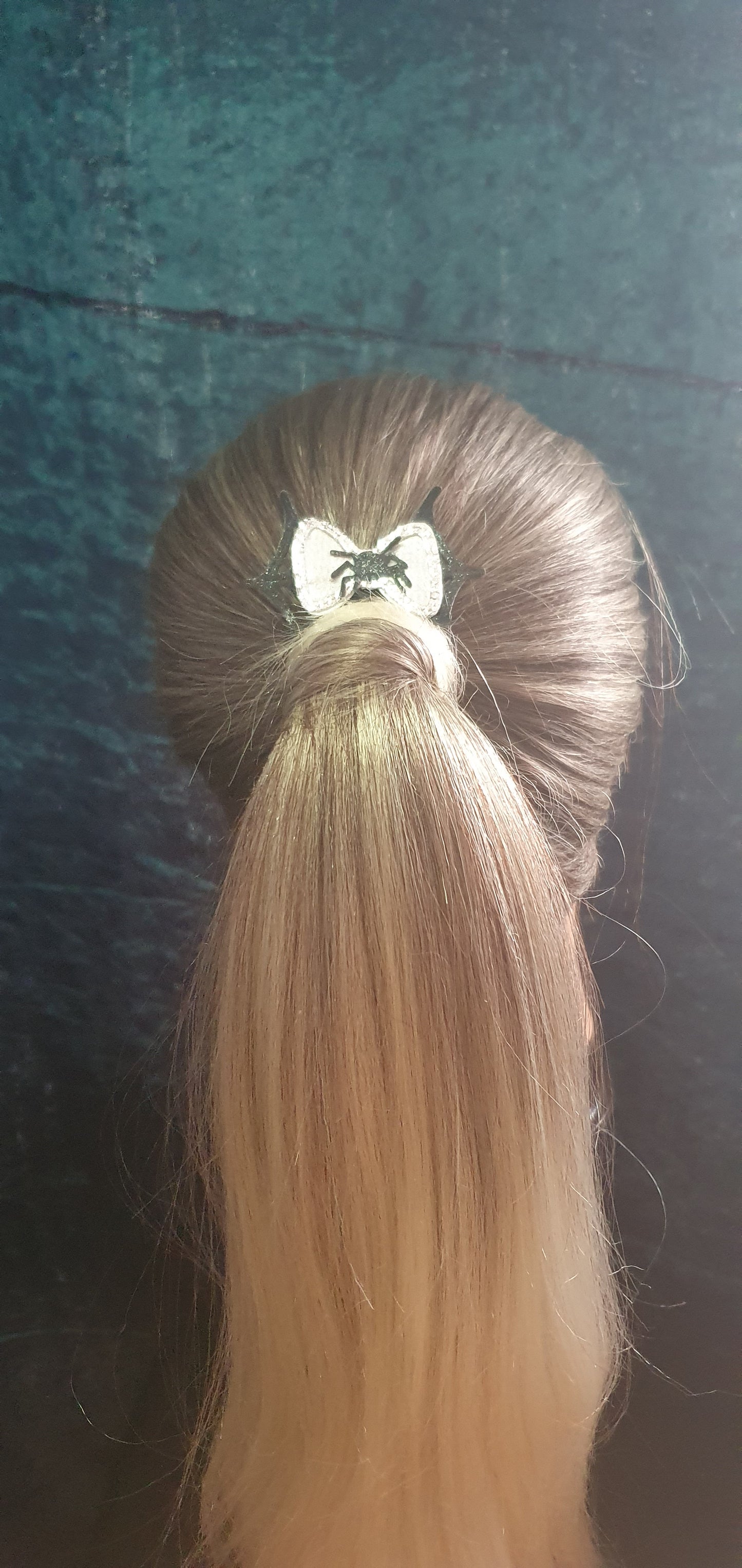 Spider web pigtail Halloween bow set