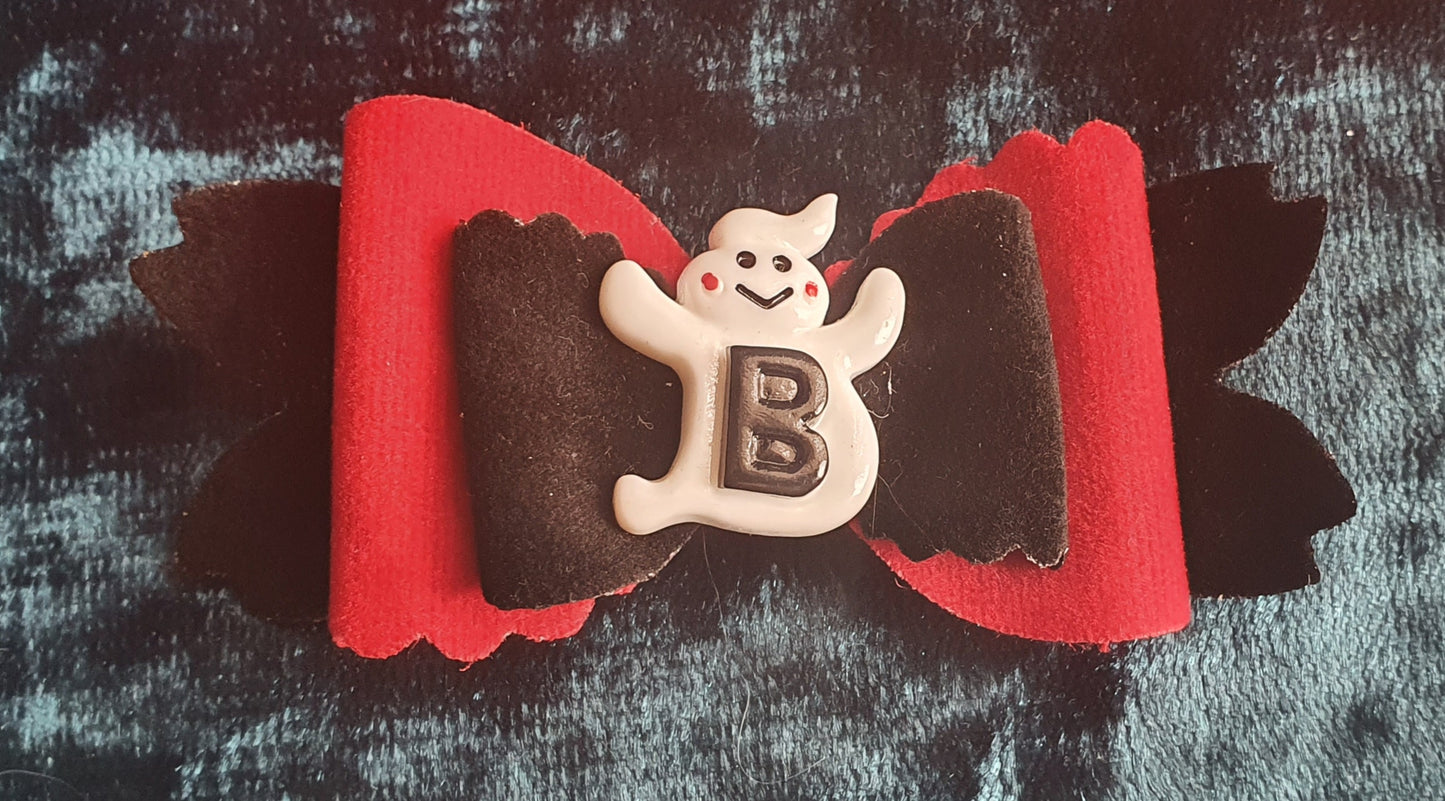 Red and Black Velvet Halloween bow