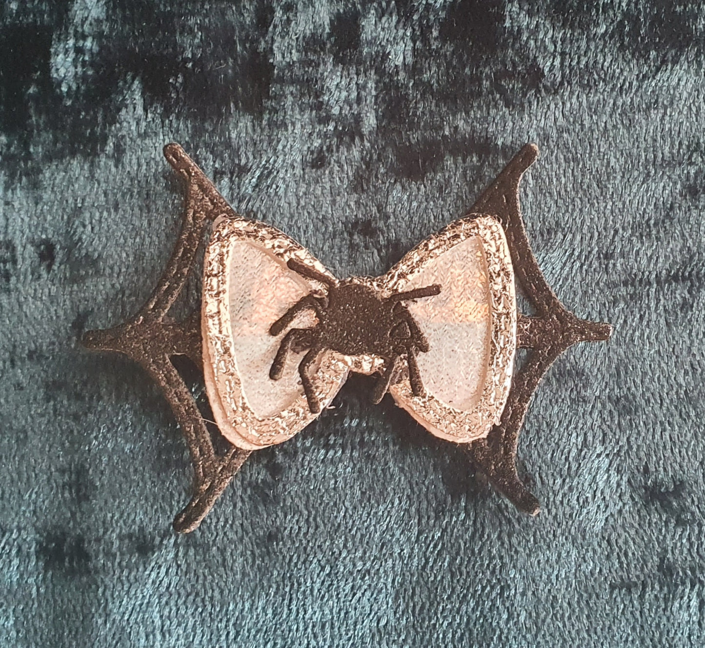 Spider web pigtail Halloween bow set