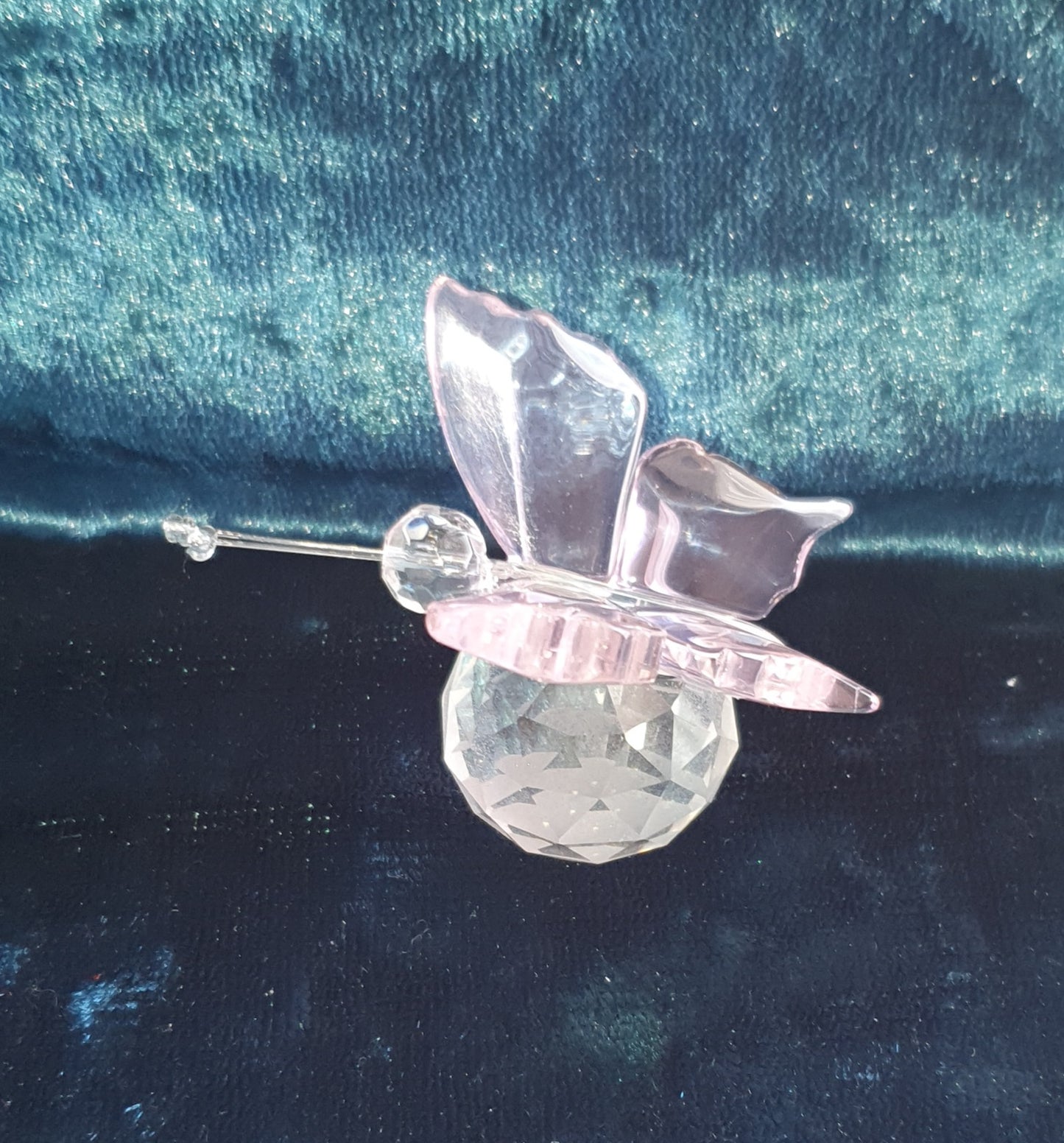 pink butterfly crystal figure