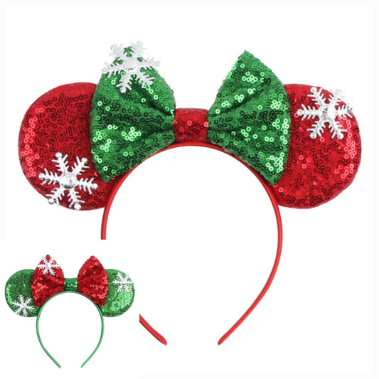 Christmas mouse ear bow headbands