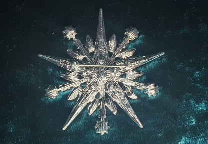 Sun and moon star snowflake silver crystal brooch pin