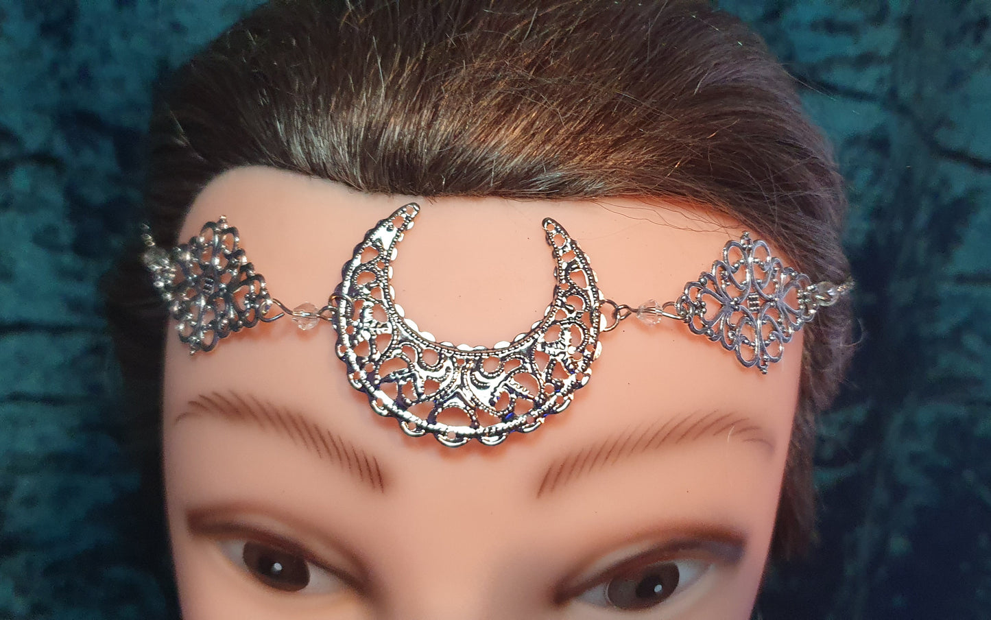 Gothic Pagan Fantasy Wiccan Headdress Moon Fairy Celtic Head Jewellery Hair Pieces Celestial Head Chain