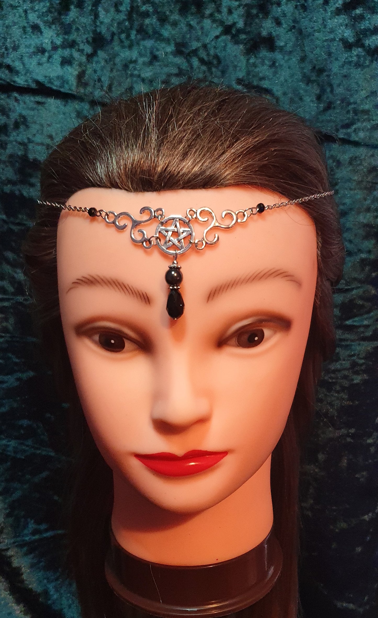 Gothic Pagan Fantasy Wiccan Headdress Moon Fairy Celtic Head Jewellery Hair Pieces Celestial Head Chain