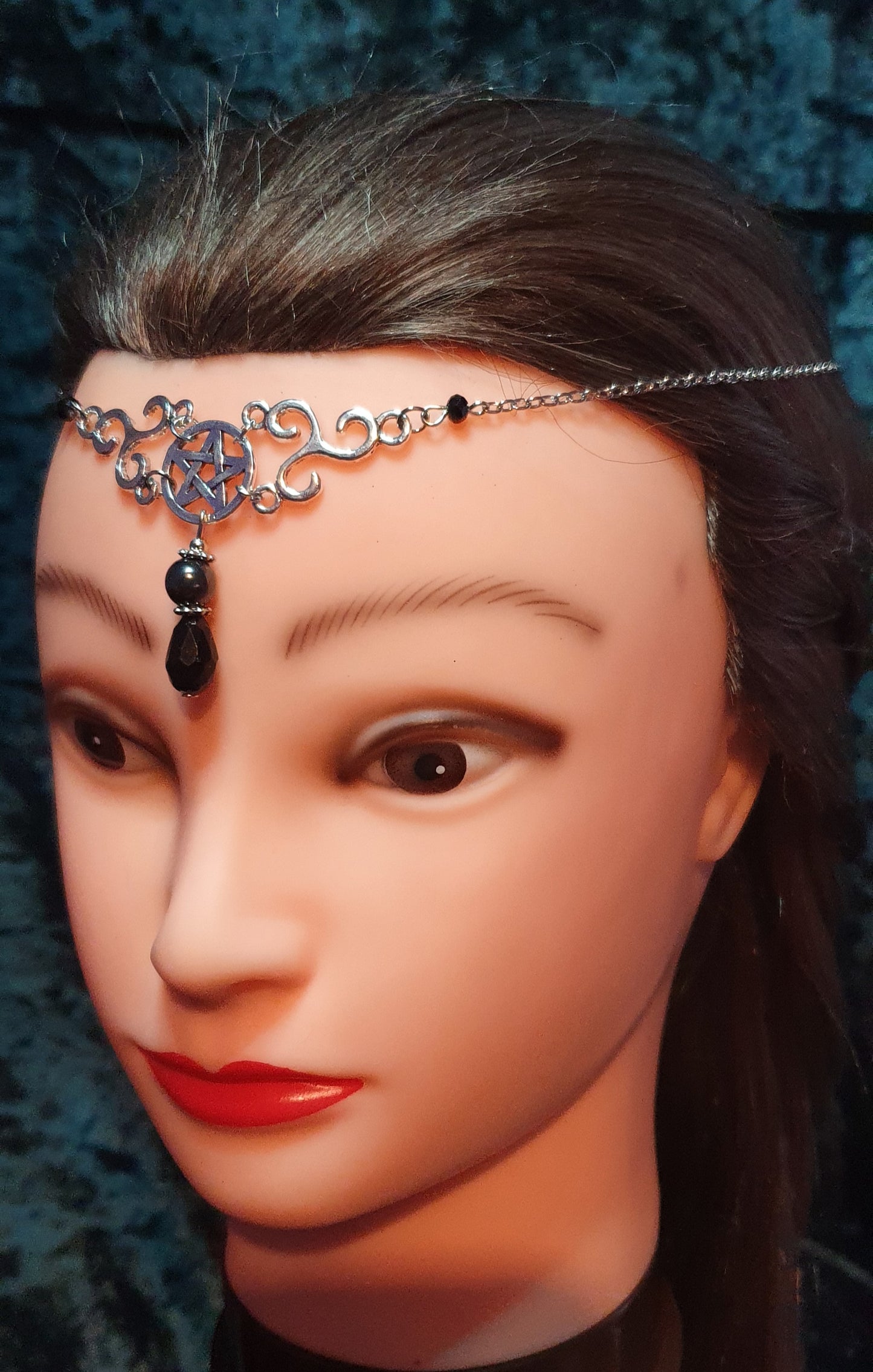 Gothic Pagan Fantasy Wiccan Headdress Moon Fairy Celtic Head Jewellery Hair Pieces Celestial Head Chain