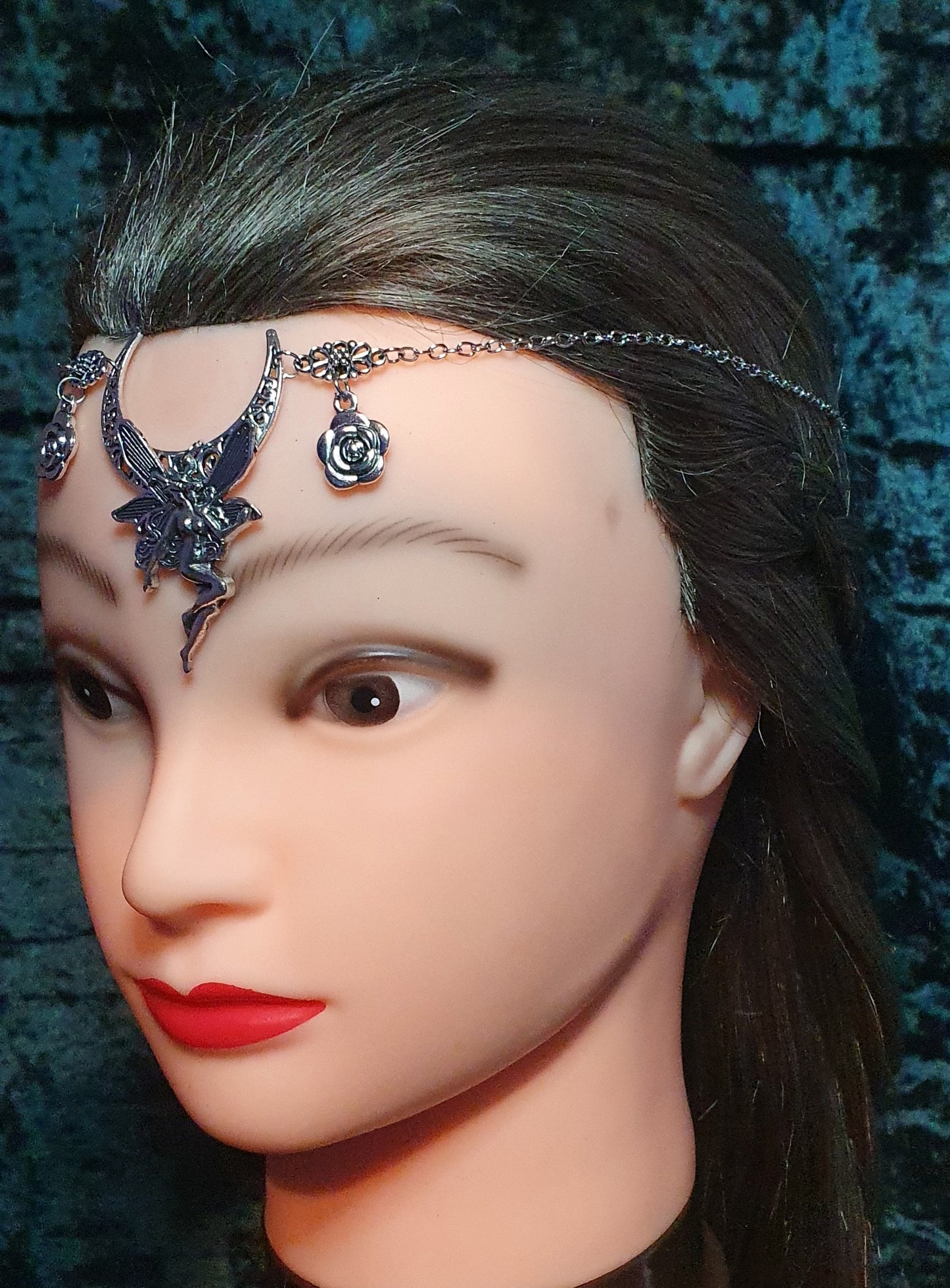 Gothic Pagan Fantasy Wiccan Headdress Moon Fairy Celtic Head Jewellery Hair Pieces Celestial Head Chain