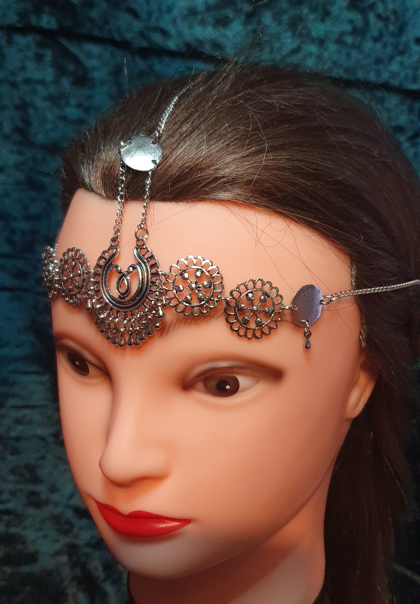 Gothic Pagan Fantasy Wiccan Headdress Moon Fairy Celtic Head Jewellery Hair Pieces Celestial Head Chain