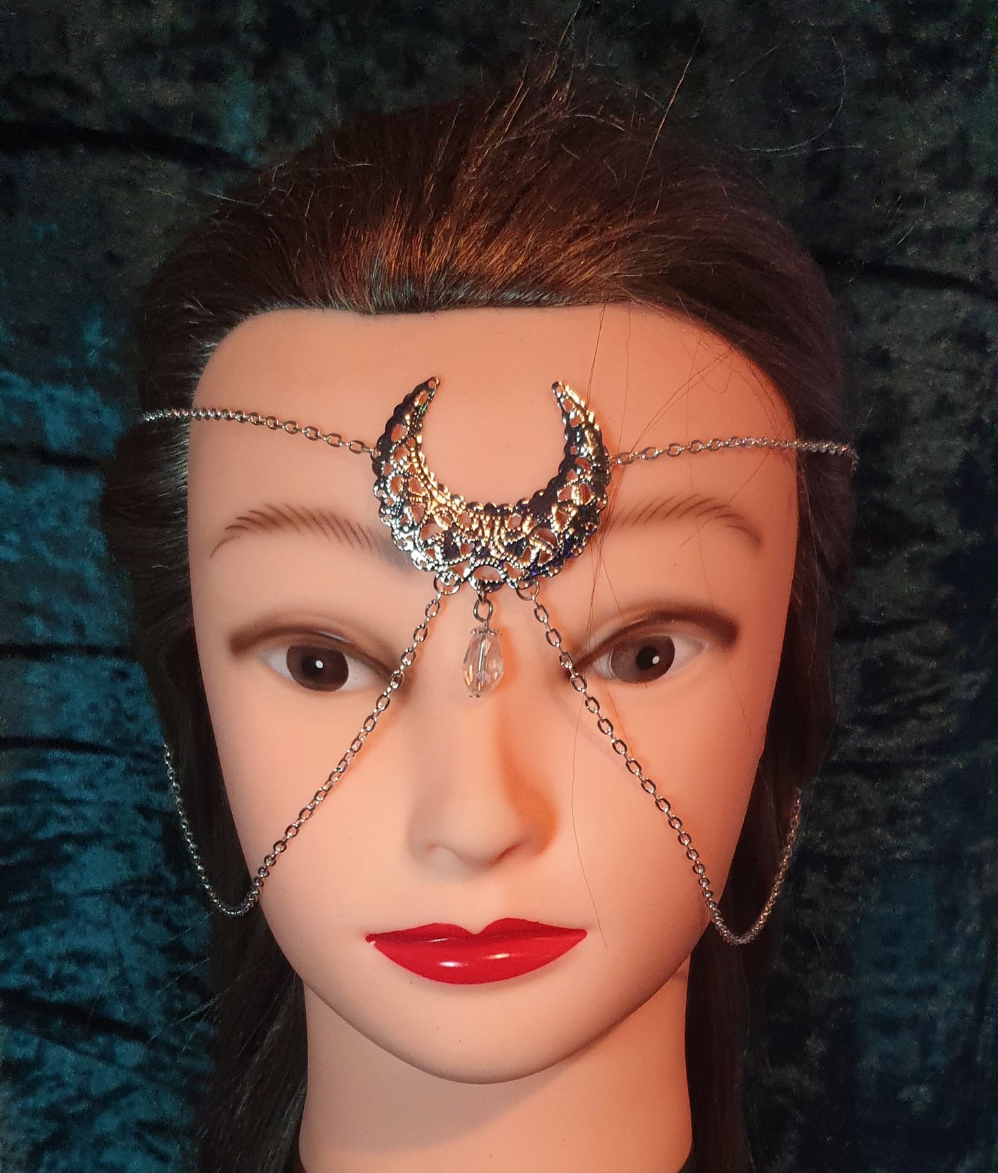 Gothic Pagan Fantasy Wiccan Headdress Moon Fairy Celtic Head Jewellery Hair Pieces Celestial Head Chain