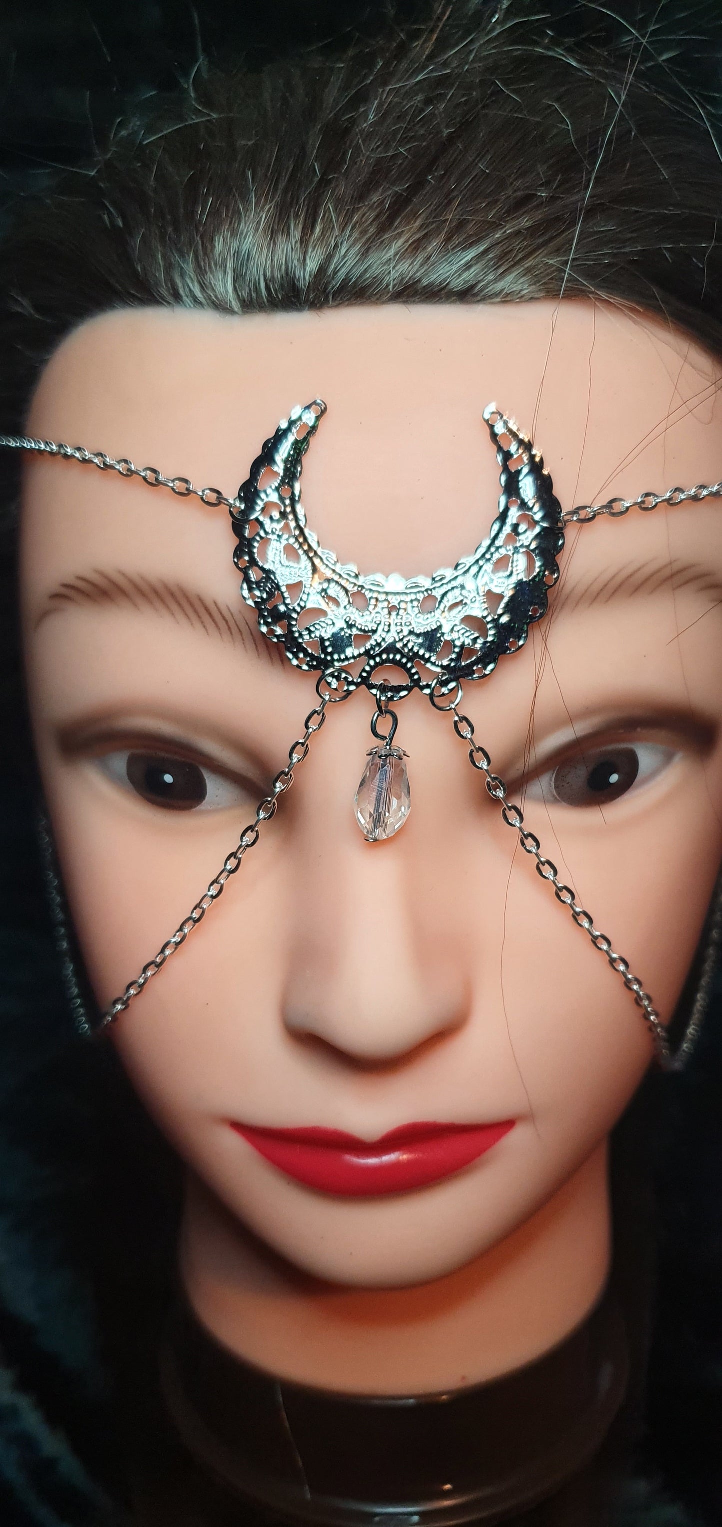 Gothic Pagan Fantasy Wiccan Headdress Moon Fairy Celtic Head Jewellery Hair Pieces Celestial Head Chain