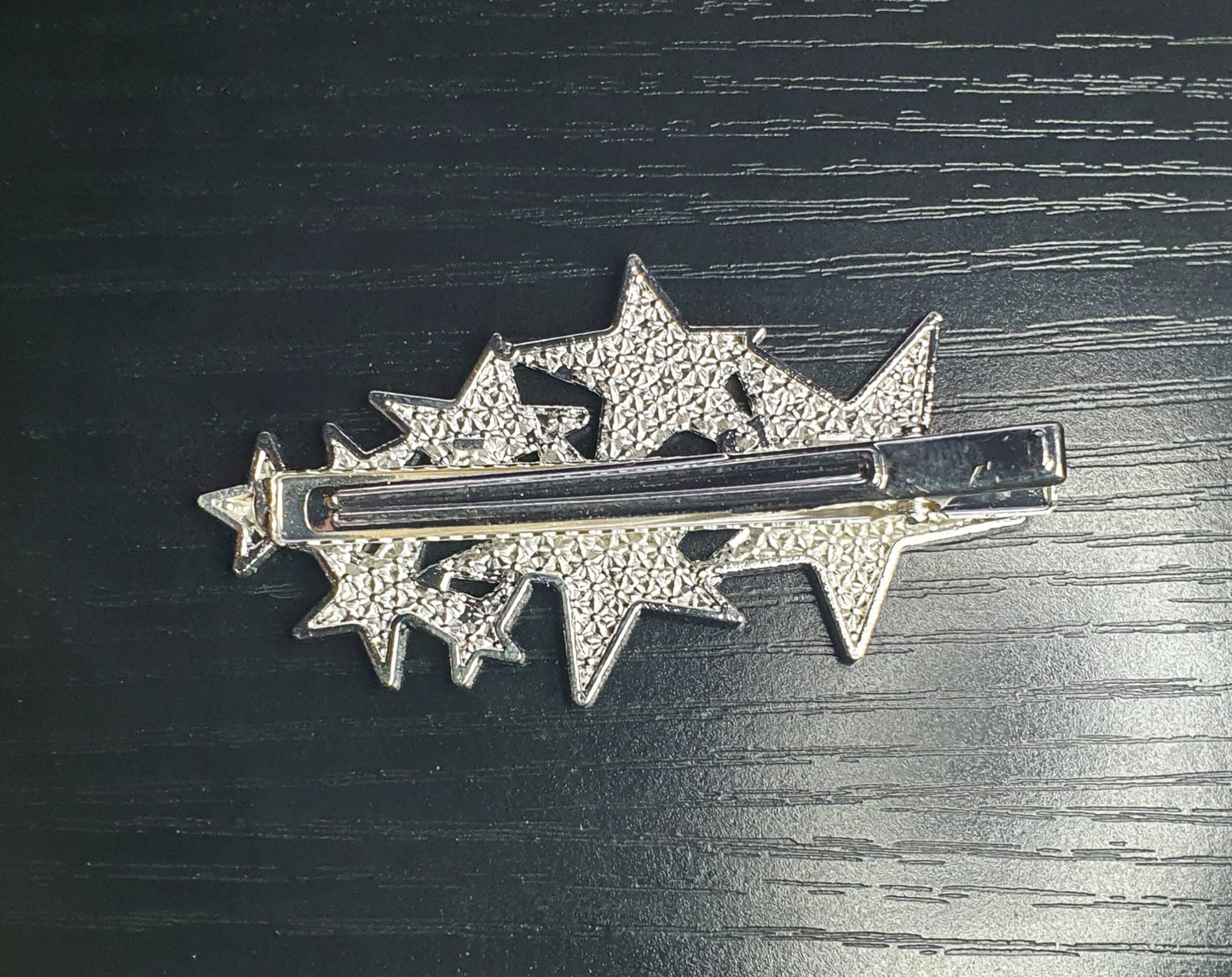 Crystal silver & gold stars hair slides