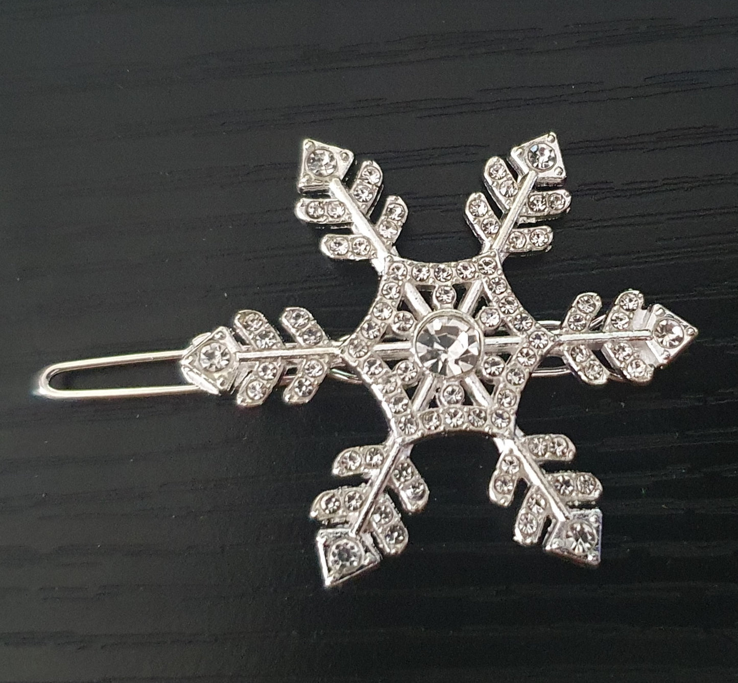 Snowflake crystal hair pin clip