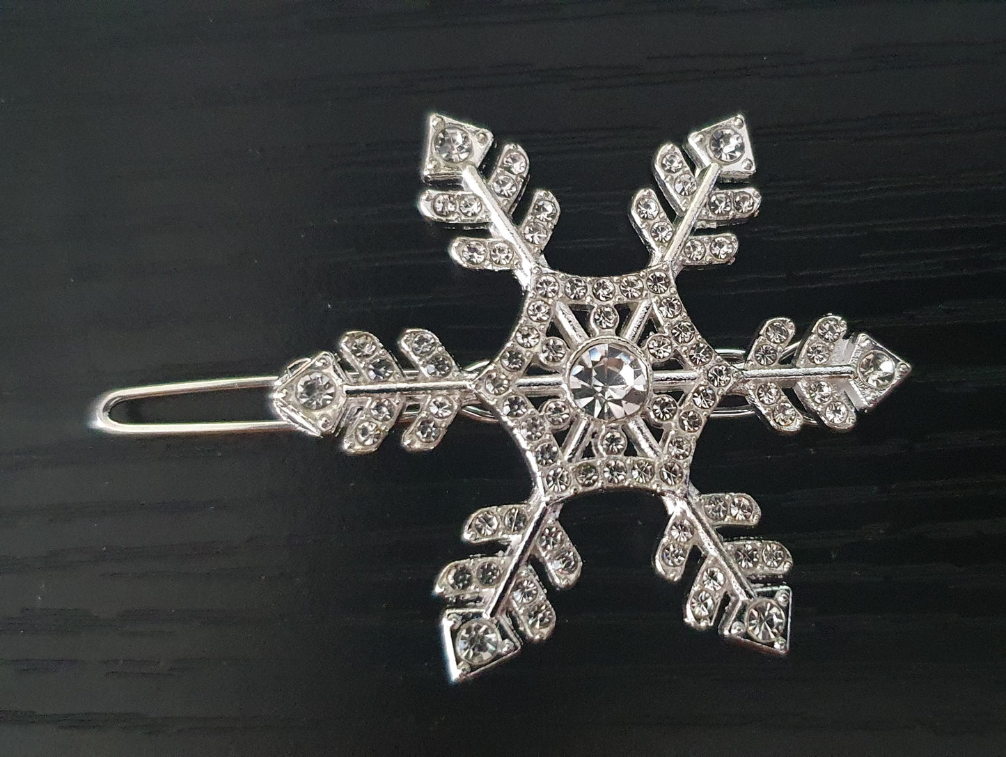 Snowflake crystal hair pin clip