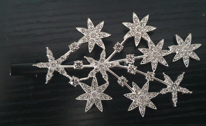 Star hair clip with crystal rhinestones