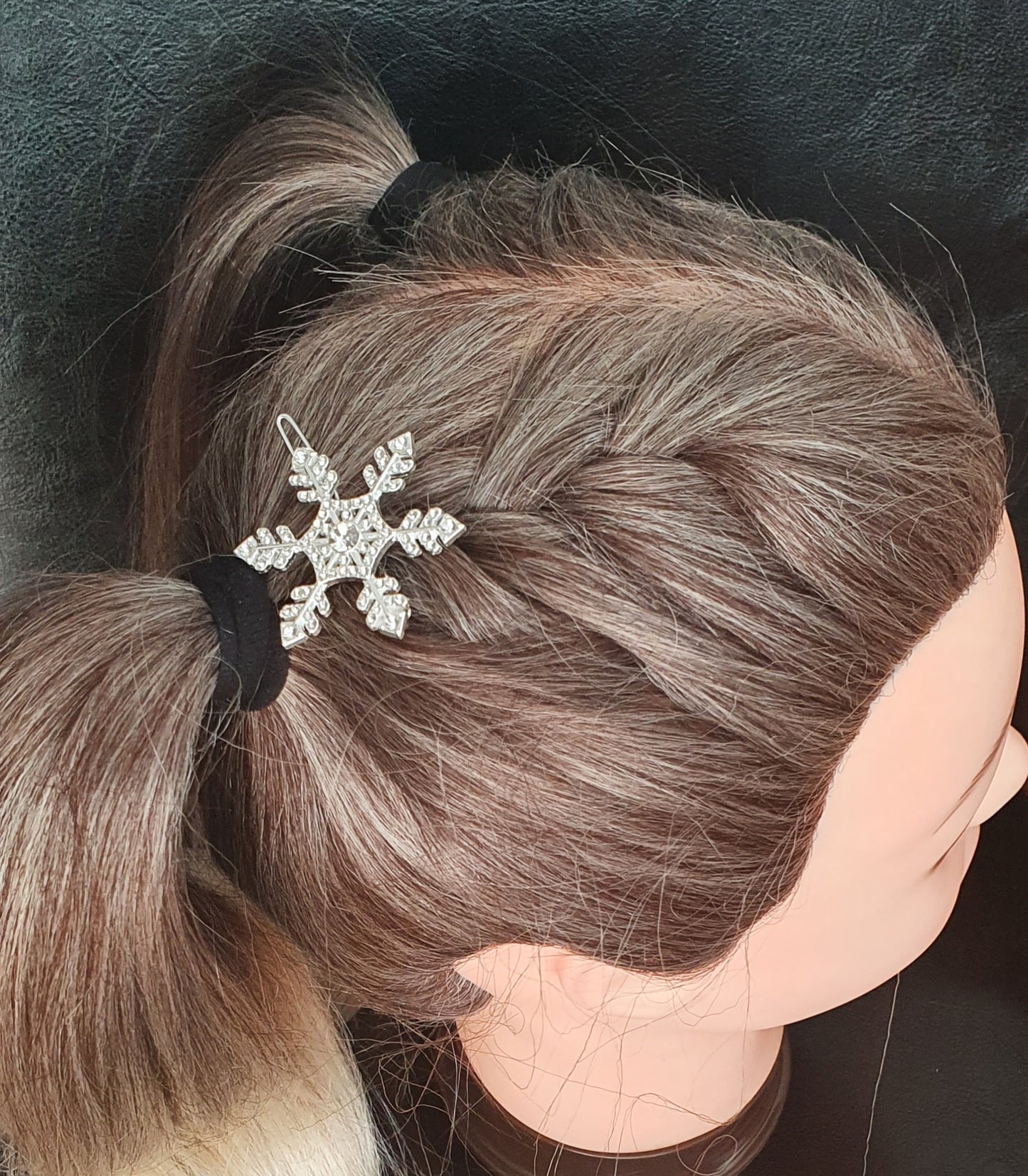 Snowflake crystal hair pin clip