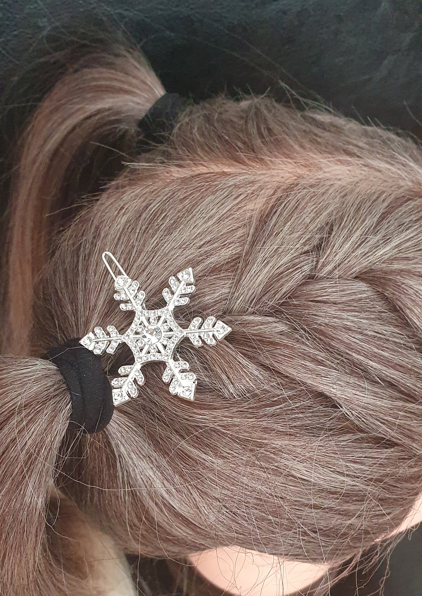 Snowflake crystal hair pin clip