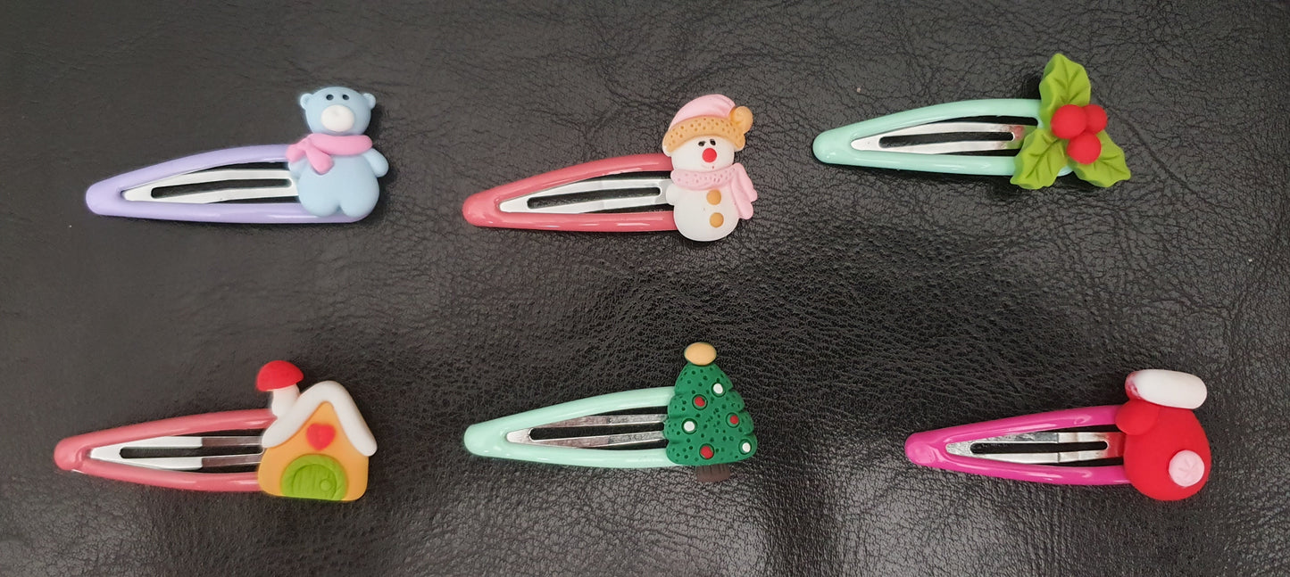 Christmas handmade hair clips slides