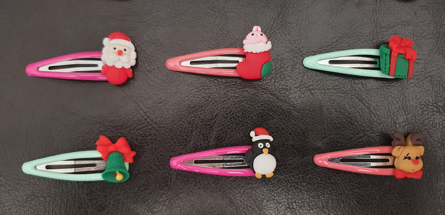 Christmas handmade hair clips slides