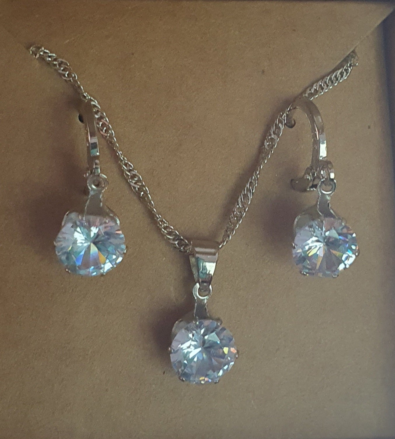 Cubic Zirconia necklace and earring set