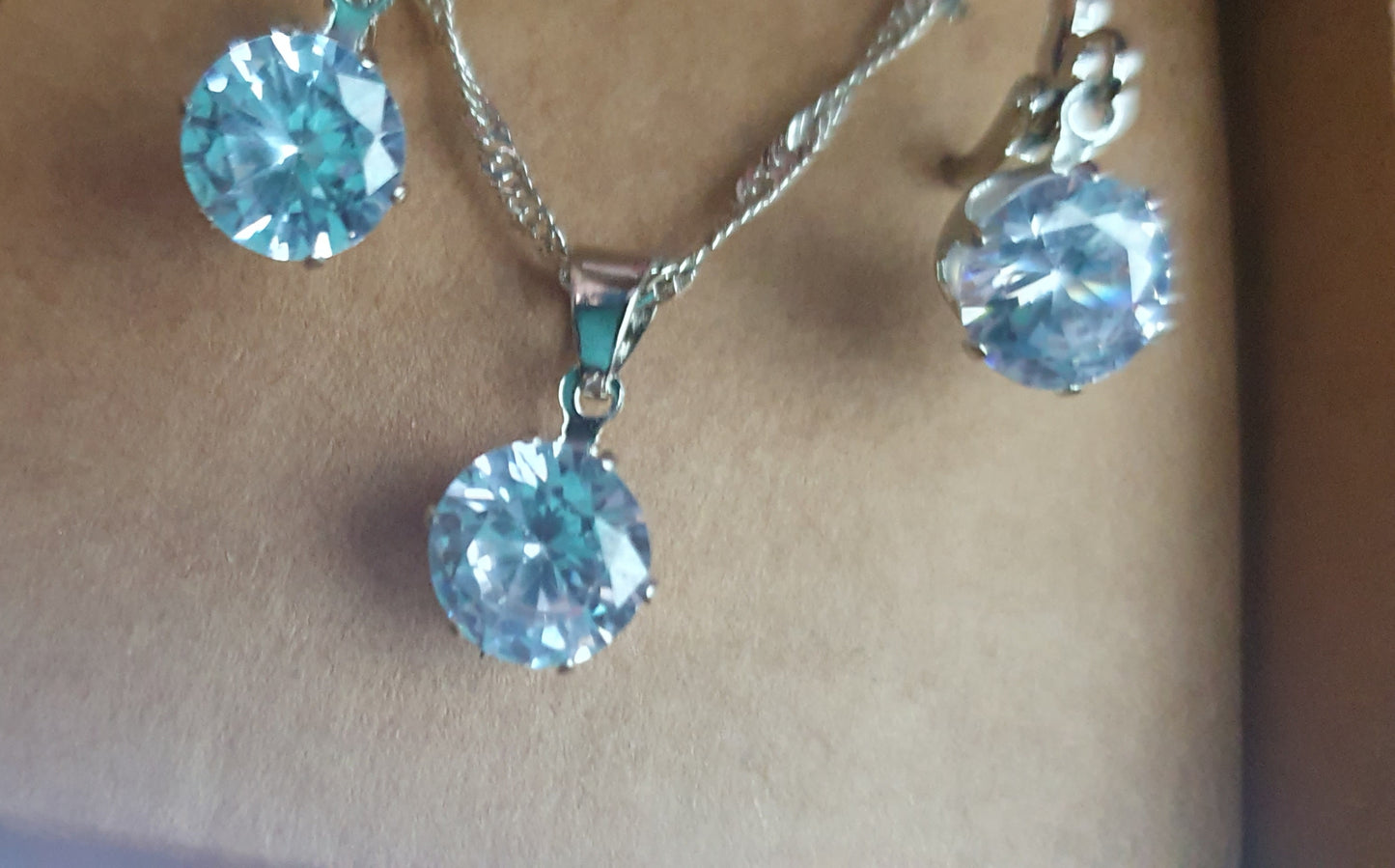 Cubic Zirconia necklace and earring set