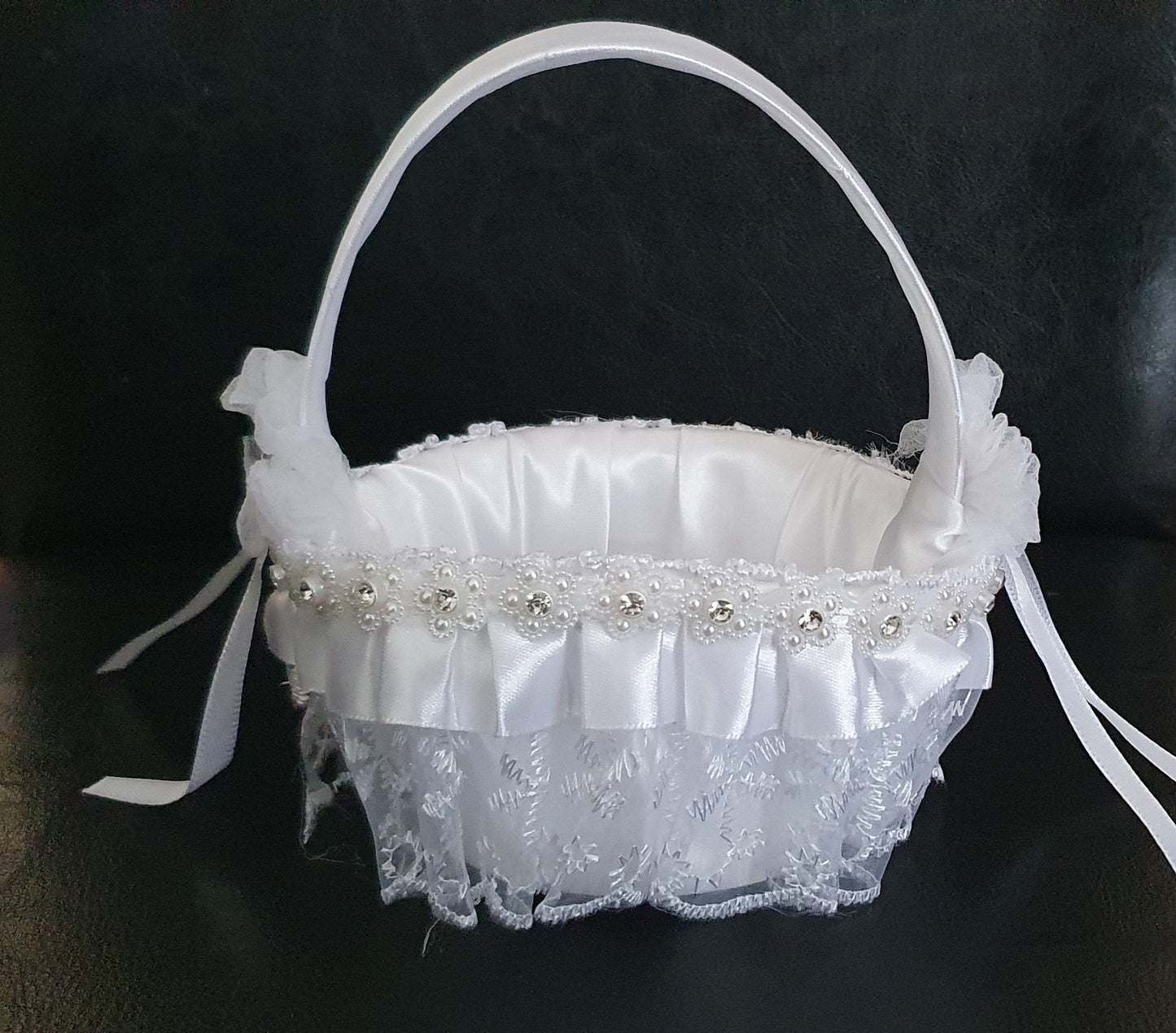 Flower girl basket wedding ceremony accessory