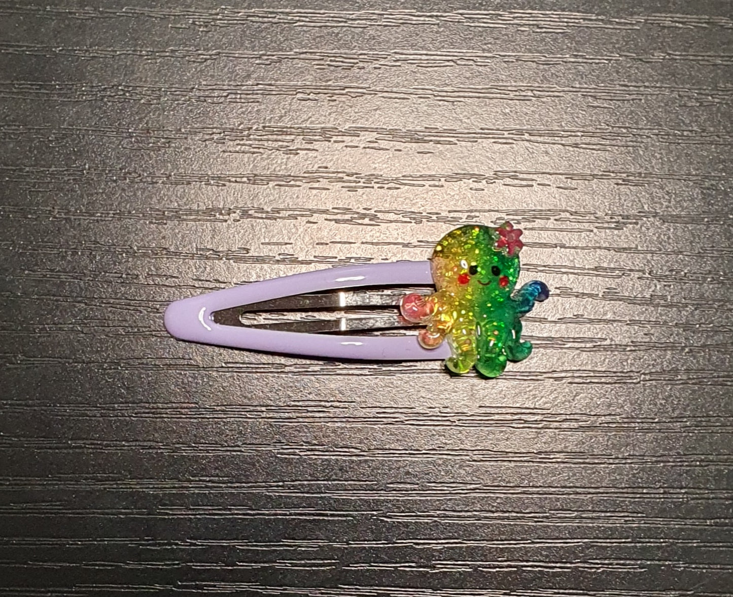 Rainbow sea themed handmade set of four snap clips