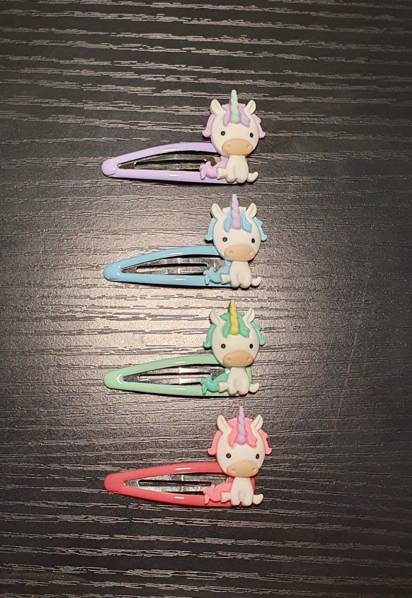 Unicorn hair clips set of four