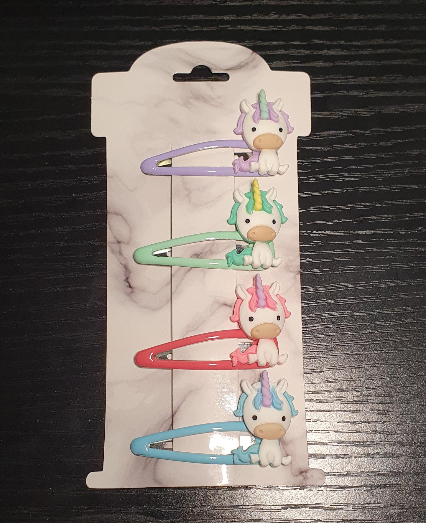 Unicorn hair clips set of four