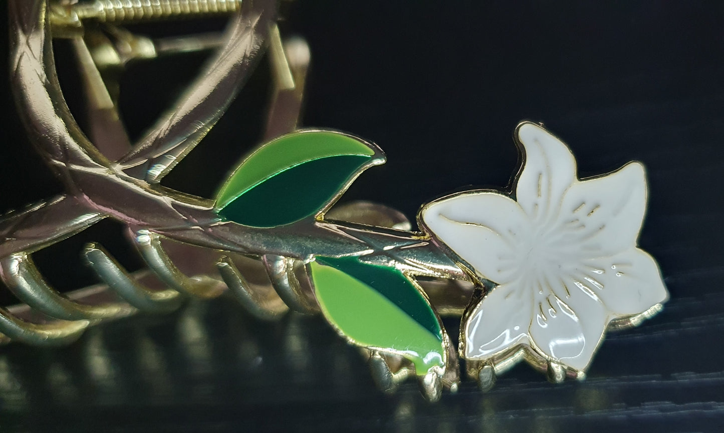 Lily Flower Hair Clip Claw