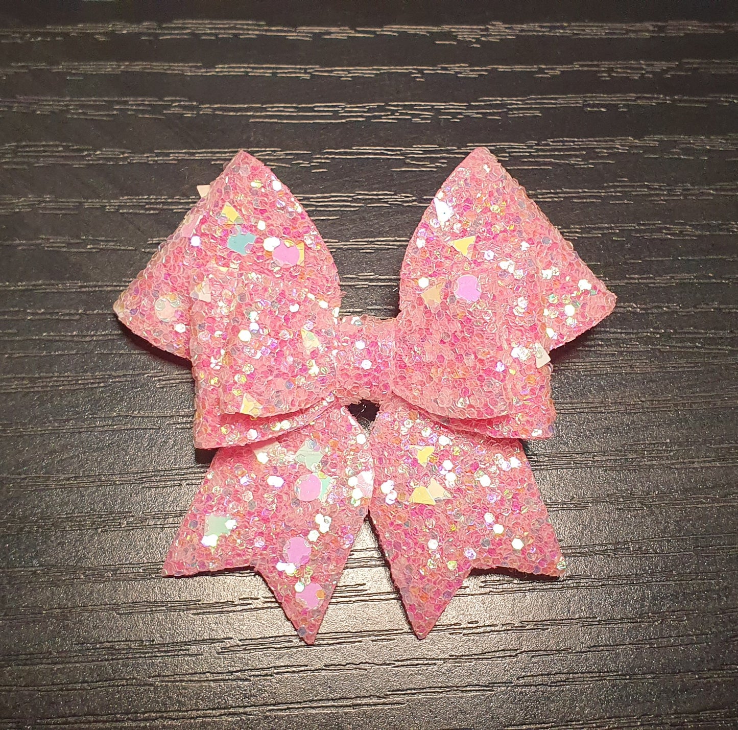 Sparkly glittery shiny pink bow set