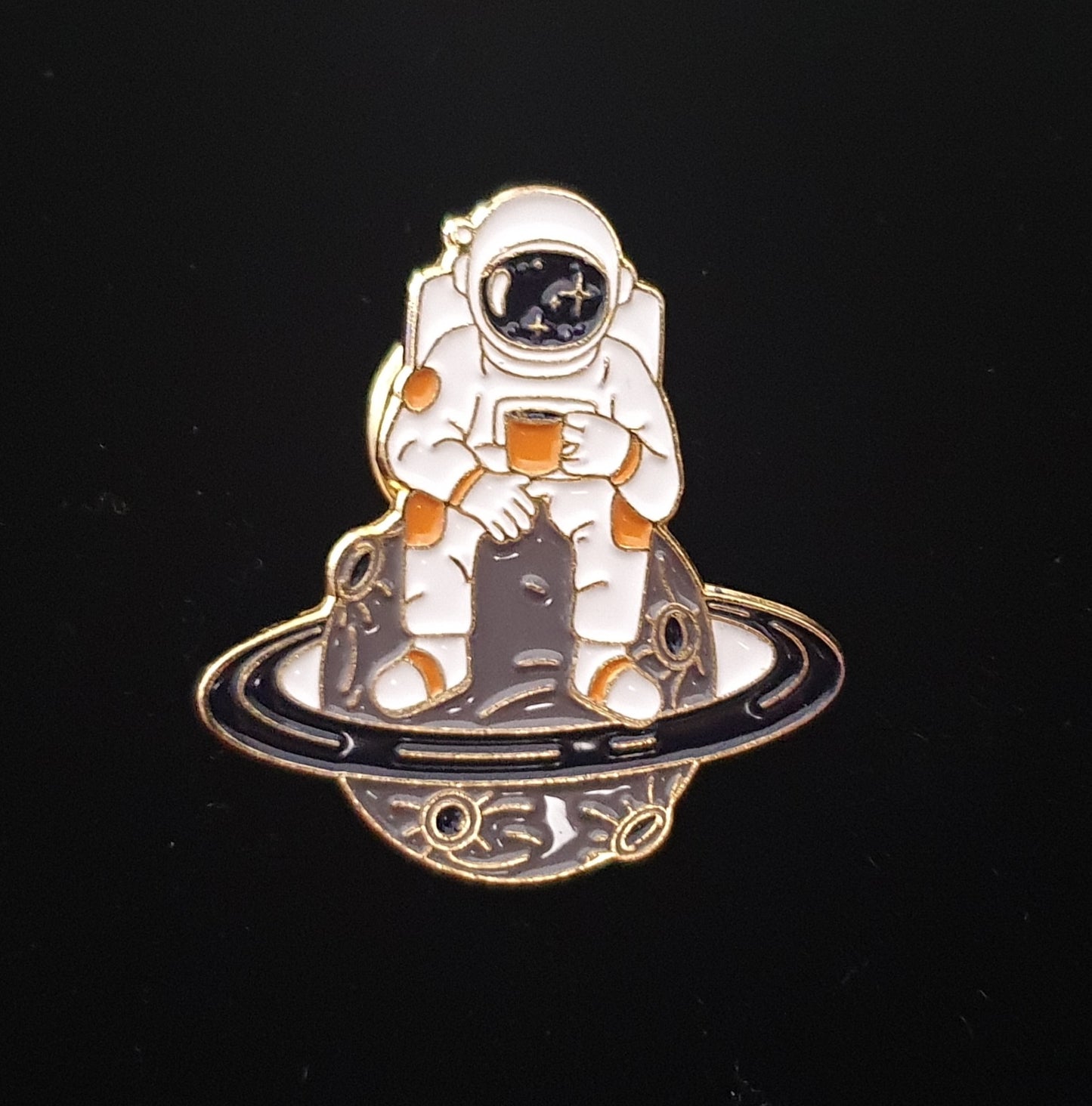 Astronaut Enamel Pins Planet Clock Rocket Whale Star Moon Galaxy Coffee Metal Brooches Badges