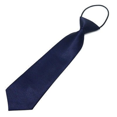 navy Children's elastic silk Necktie