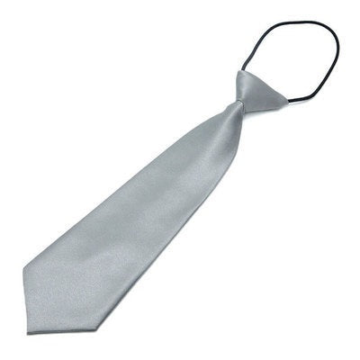 silver Children's elastic silk Necktie