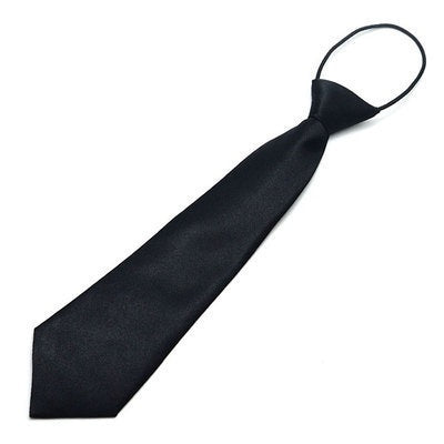 black Children's elastic silk Necktie
