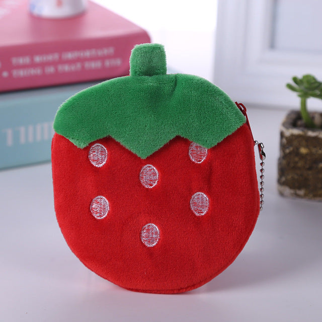 Fruit coin purses strawberry and pineapple