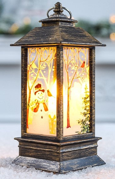 Snowman Decorated Christmas lanterns