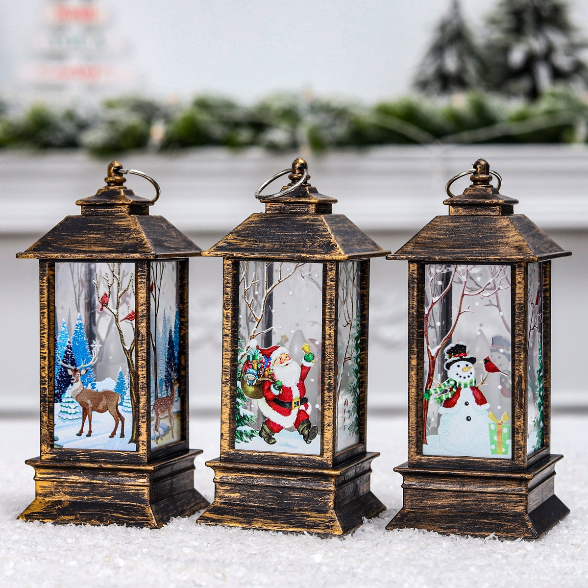 Decorated Christmas lanterns